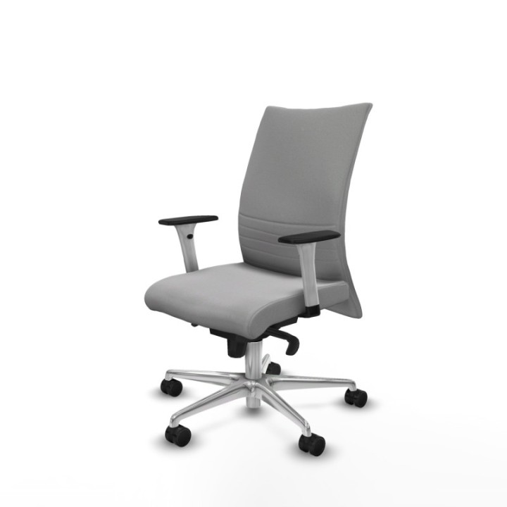 Albacete confidente sincro bali gris claro brazos 1D blancos base aluminio ruedas 65 mm nailon