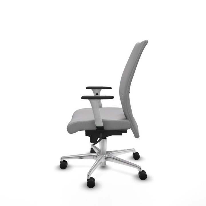 Albacete confidente sincro bali gris claro brazos 1D blancos base aluminio ruedas 65 mm nailon