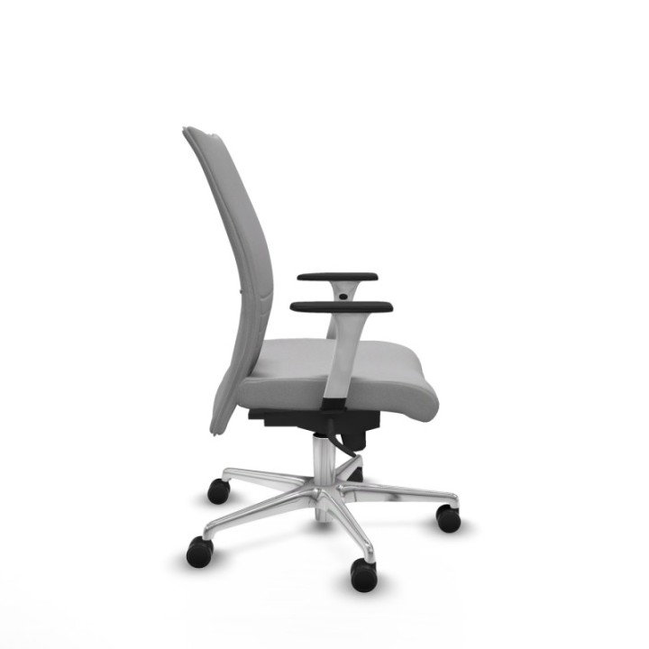 Albacete confidente sincro bali gris claro brazos 1D blancos base aluminio ruedas 65 mm nailon