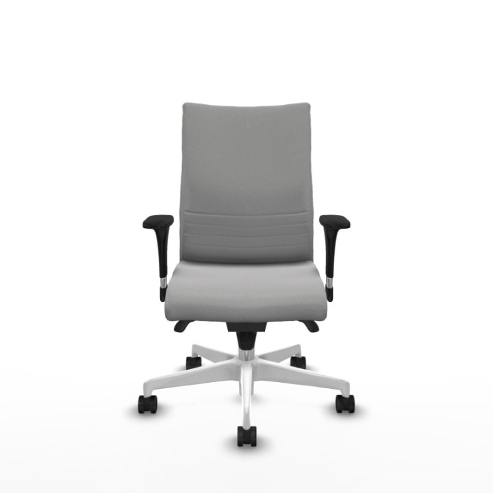 Albacete confidente sincro bali gris claro brazos 1D base blanca ruedas 65 mm nailon