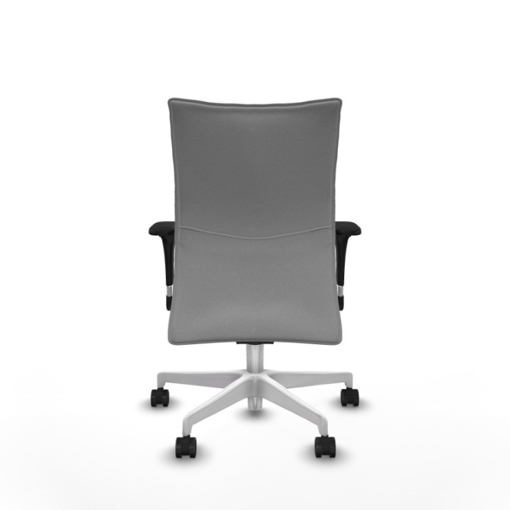 Albacete confidente sincro bali gris claro brazos 1D base blanca ruedas 65 mm nailon