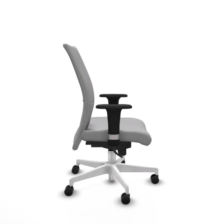 Albacete confidente sincro bali gris claro brazos 1D base blanca ruedas 65 mm nailon