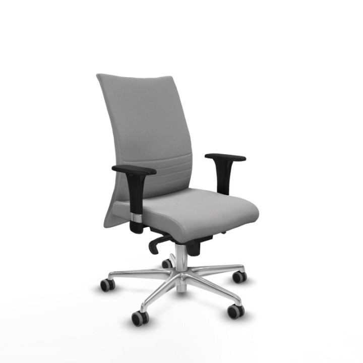 Albacete confidente sincro bali gris claro brazos 1D base aluminio ruedas 65mm engomadas