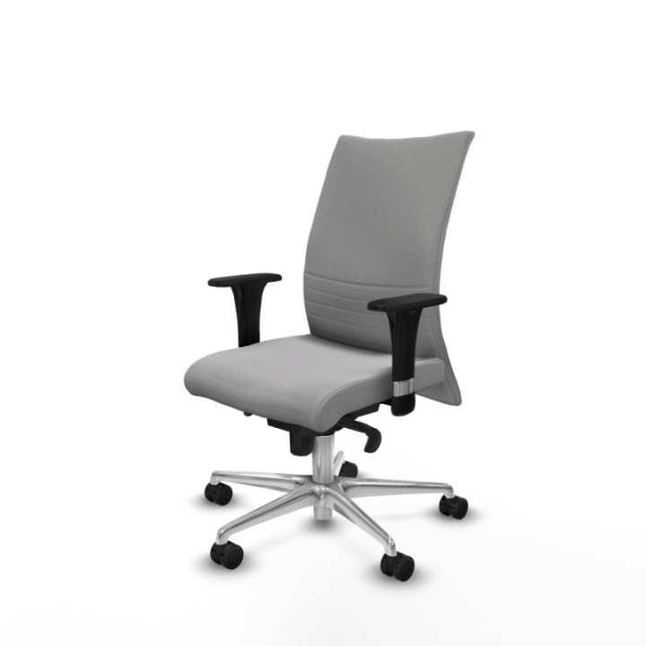 Albacete confidente sincro bali gris claro brazos 1D base aluminio ruedas 65 mm nailon