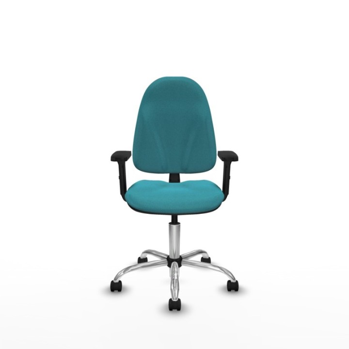 Algarra CP bali turquesa brazos 2D base cromada ruedas nailon 50mm