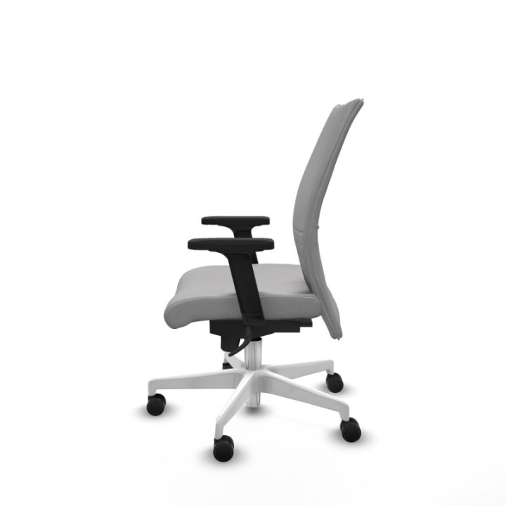 Albacete confidente sincro bali gris claro brazos 2D base blanca ruedas 65 mm nailon