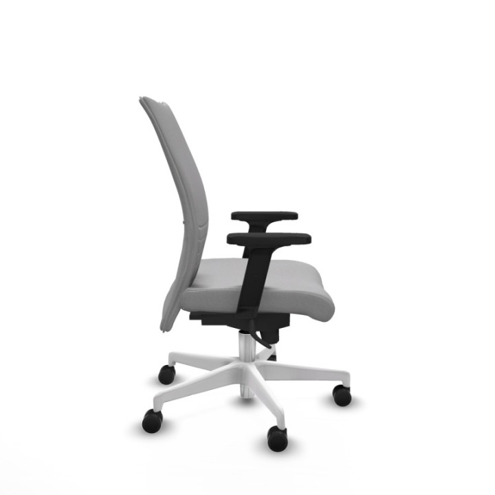 Albacete confidente sincro bali gris claro brazos 2D base blanca ruedas 65 mm nailon