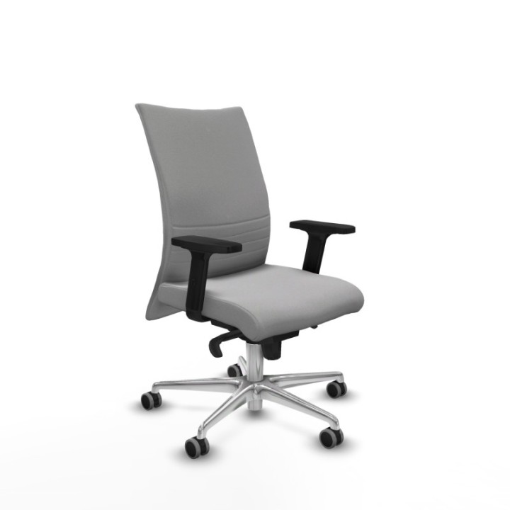 Albacete confidente sincro bali gris claro brazos 2D base aluminio ruedas 65mm engomadas