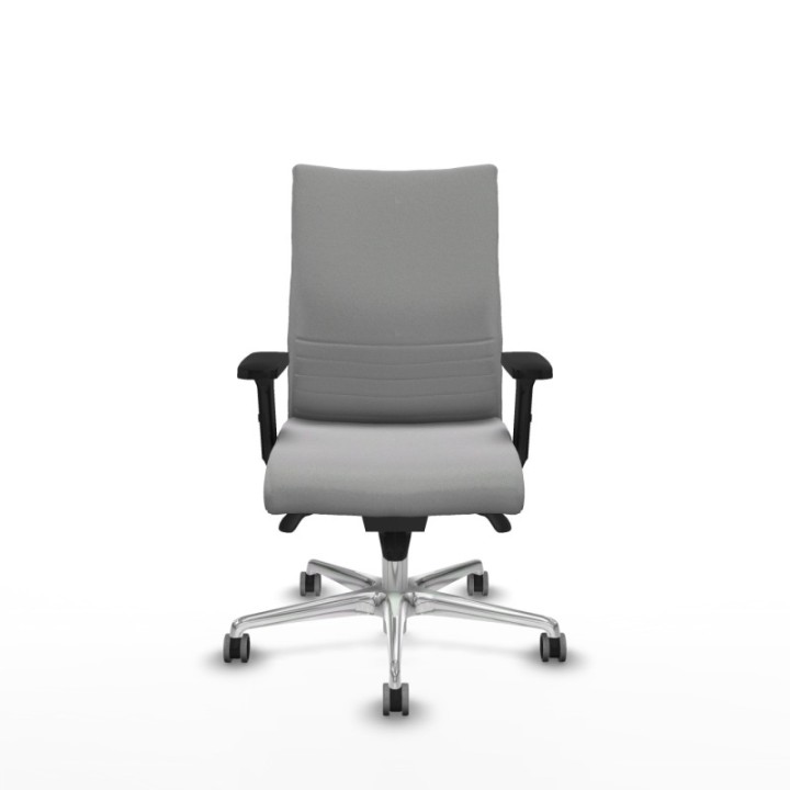 Albacete confidente sincro bali gris claro brazos 2D base aluminio ruedas 65mm engomadas