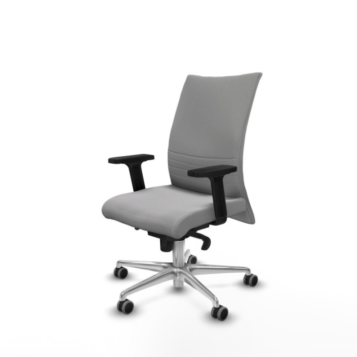 Albacete confidente sincro bali gris claro brazos 2D base aluminio ruedas 65mm engomadas