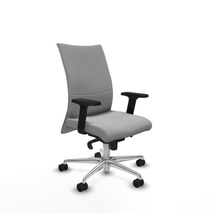 Albacete confidente sincro bali gris claro brazos 2D base aluminio ruedas 65 mm nailon