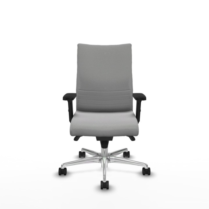 Albacete confidente sincro bali gris claro brazos 2D base aluminio ruedas 65 mm nailon