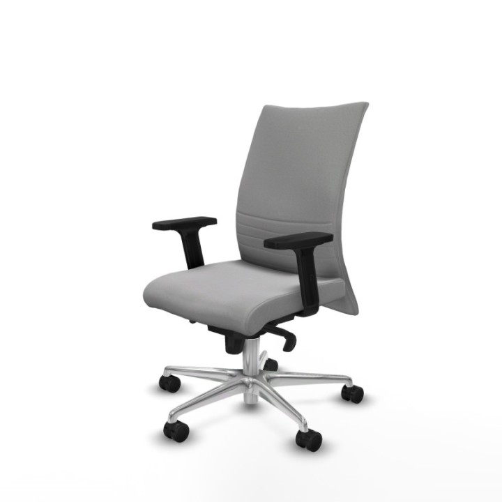 Albacete confidente sincro bali gris claro brazos 2D base aluminio ruedas 65 mm nailon