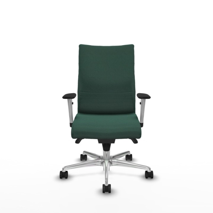 Albacete confidente sincro bali verde botella brazos 1D blancos base aluminio ruedas 65 mm nailon