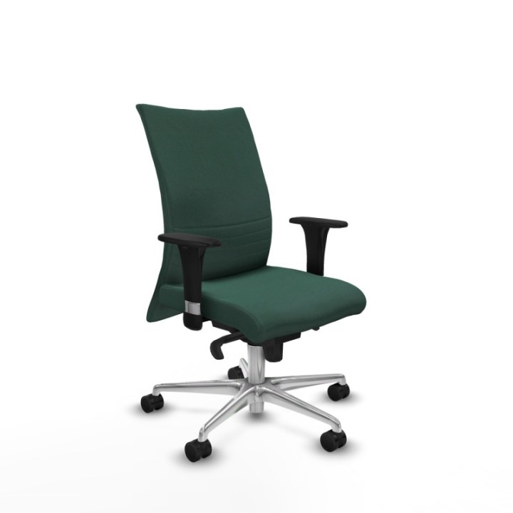 Albacete confidente sincro bali verde botella brazos 1D base aluminio ruedas 65 mm nailon