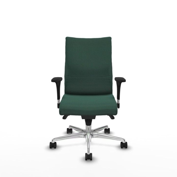 Albacete confidente sincro bali verde botella brazos 1D base aluminio ruedas 65 mm nailon