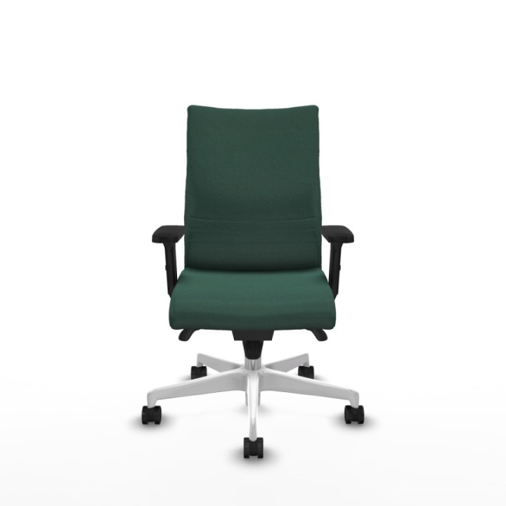 Albacete confidente sincro bali verde botella brazos 2D base blanca ruedas 65 mm nailon