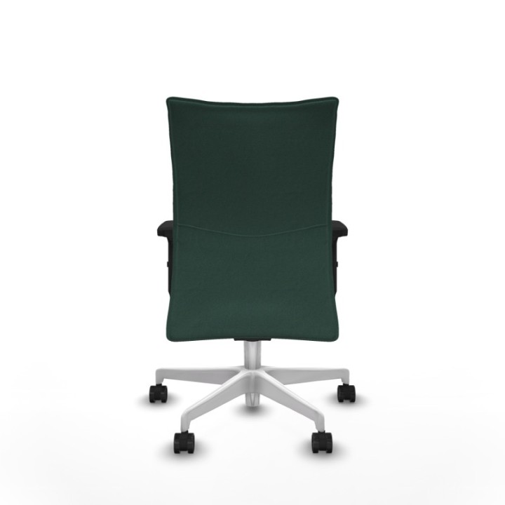 Albacete confidente sincro bali verde botella brazos 2D base blanca ruedas 65 mm nailon