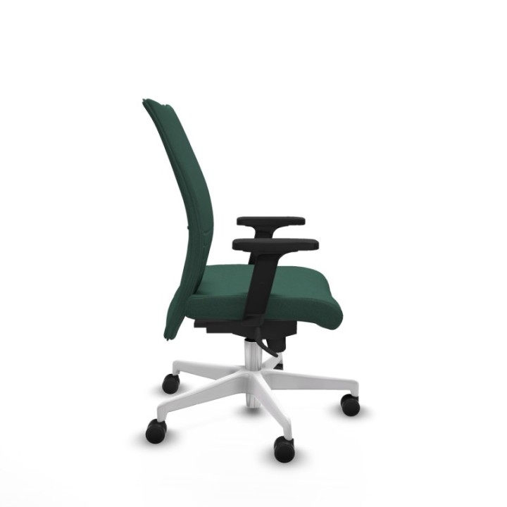 Albacete confidente sincro bali verde botella brazos 2D base blanca ruedas 65 mm nailon