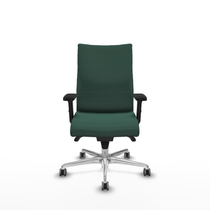 Albacete confidente sincro bali verde botella brazos 2D base aluminio ruedas 65mm engomadas