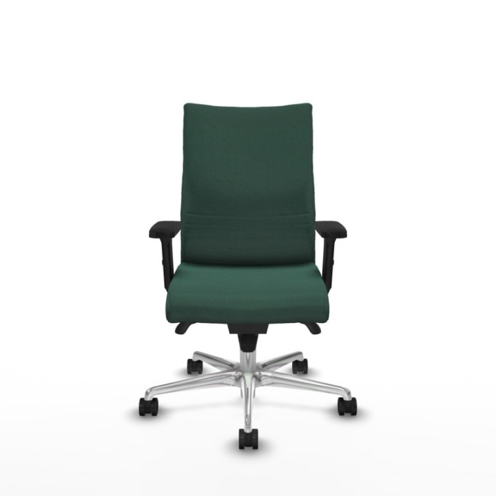 Albacete confidente sincro bali verde botella brazos 2D base aluminio ruedas 65 mm nailon