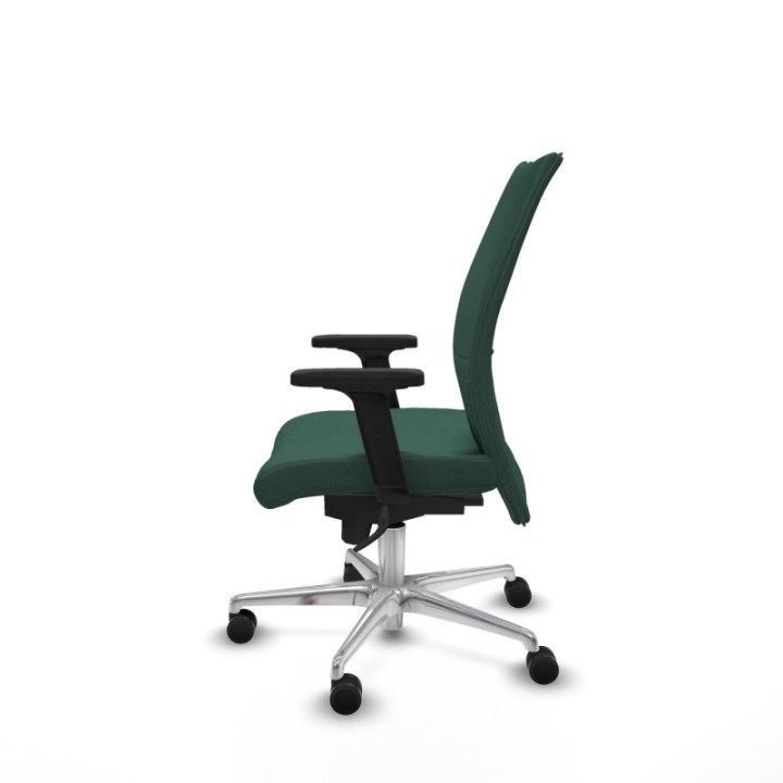 Albacete confidente sincro bali verde botella brazos 2D base aluminio ruedas 65 mm nailon