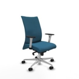 Albacete confidente sincro bali verde petroleo brazos 1D blancos base aluminio ruedas 65 mm nailon