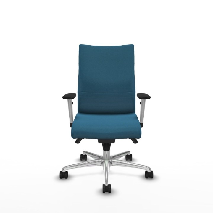 Albacete confidente sincro bali verde petroleo brazos 1D blancos base aluminio ruedas 65 mm nailon