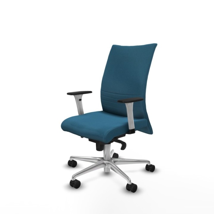 Albacete confidente sincro bali verde petroleo brazos 1D blancos base aluminio ruedas 65 mm nailon