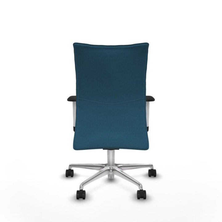 Albacete confidente sincro bali verde petroleo brazos 1D blancos base aluminio ruedas 65 mm nailon