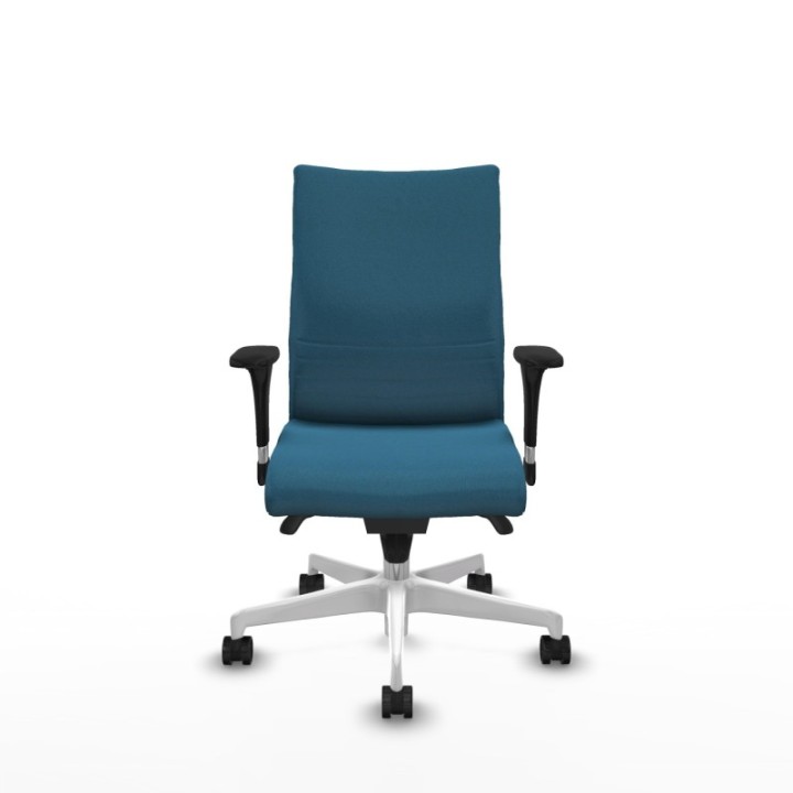 Albacete confidente sincro bali verde petroleo brazos 1D base blanca ruedas 65 mm nailon