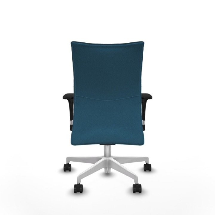 Albacete confidente sincro bali verde petroleo brazos 1D base blanca ruedas 65 mm nailon