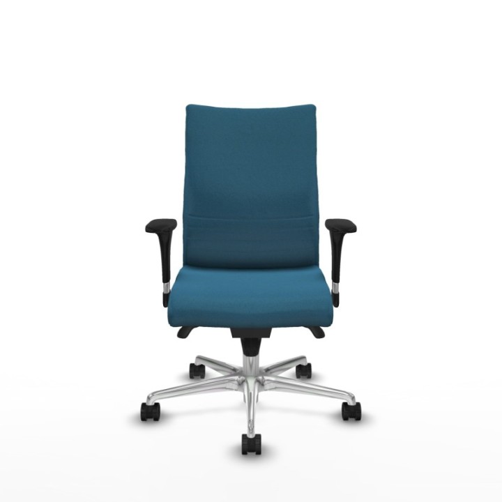 Albacete confidente sincro bali verde petroleo brazos 1D base aluminio ruedas 65 mm nailon