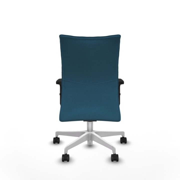 Albacete confidente sincro bali verde petroleo brazos 2D base blanca ruedas 65 mm nailon