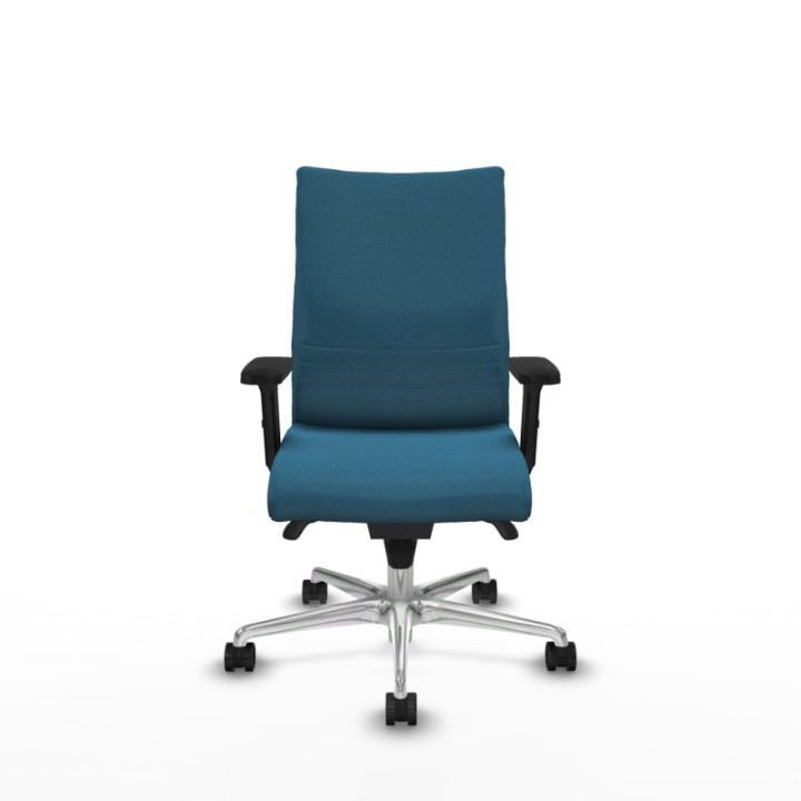 Albacete confidente sincro bali verde petroleo brazos 2D base aluminio ruedas 65 mm nailon