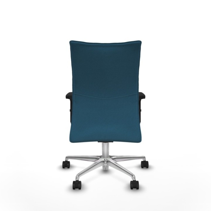 Albacete confidente sincro bali verde petroleo brazos 2D base aluminio ruedas 65 mm nailon