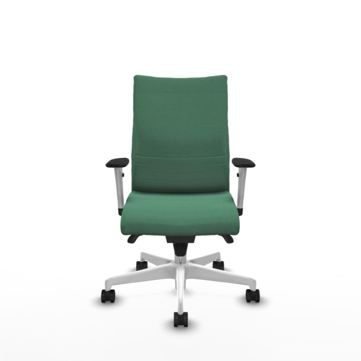 Albacete confidente sincro bali verde esmeralda brazos 1D blancos base blanca ruedas 65 mm nailon