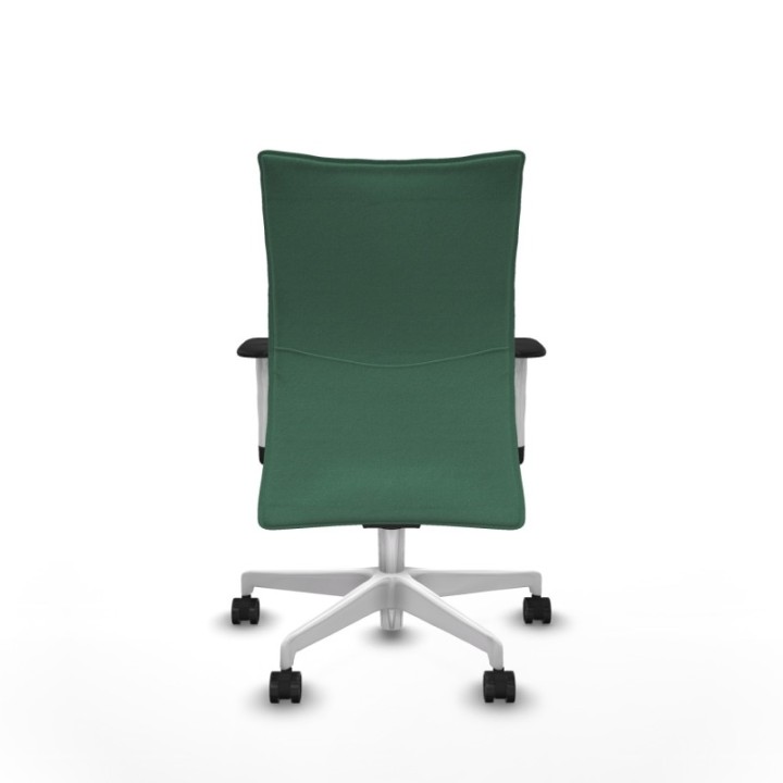 Albacete confidente sincro bali verde esmeralda brazos 1D blancos base blanca ruedas 65 mm nailon