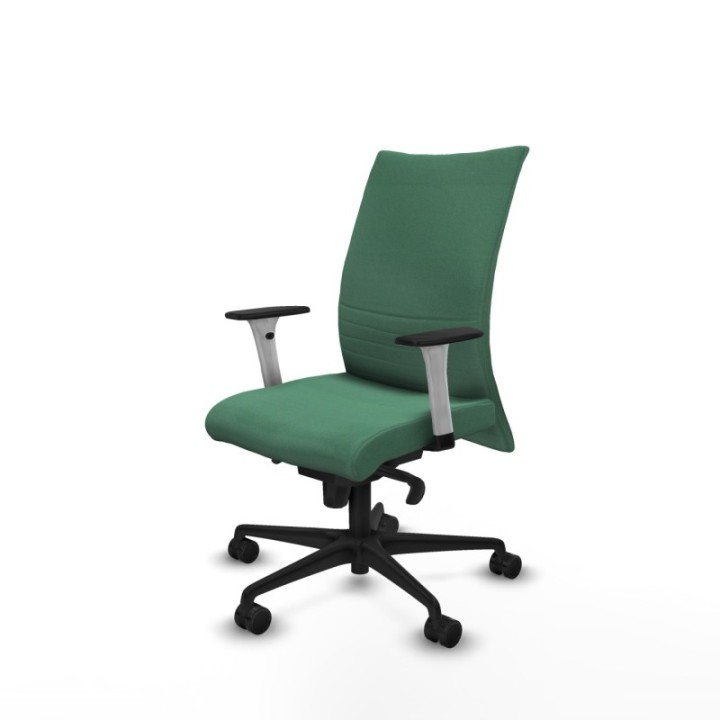 Albacete confidente sincro bali verde esmeralda brazos 1D blancos base nailon ruedas 65 mm nailon