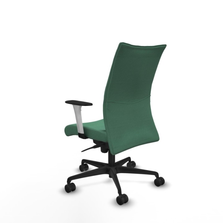 Albacete confidente sincro bali verde esmeralda brazos 1D blancos base nailon ruedas 65 mm nailon