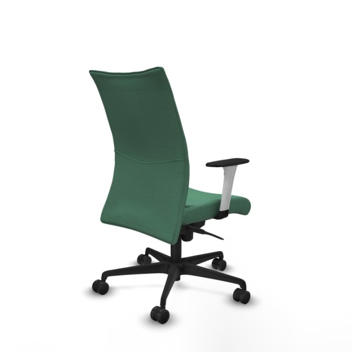 Albacete confidente sincro bali verde esmeralda brazos 1D blancos base nailon ruedas 65 mm nailon