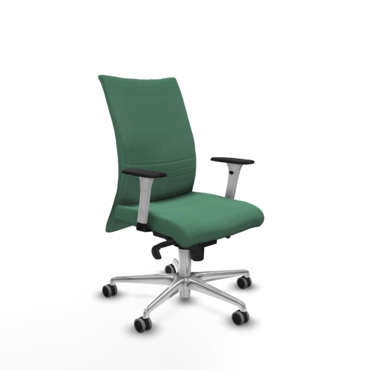 Albacete confidente sincro bali verde esmeralda brazos 1D blancos base aluminio ruedas 65mm engomadas