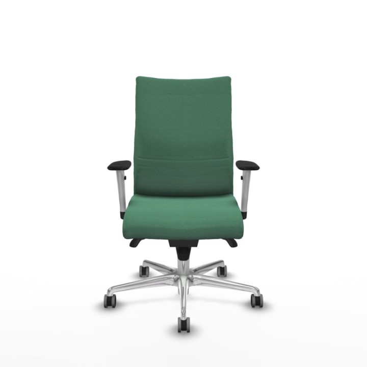 Albacete confidente sincro bali verde esmeralda brazos 1D blancos base aluminio ruedas 65mm engomadas