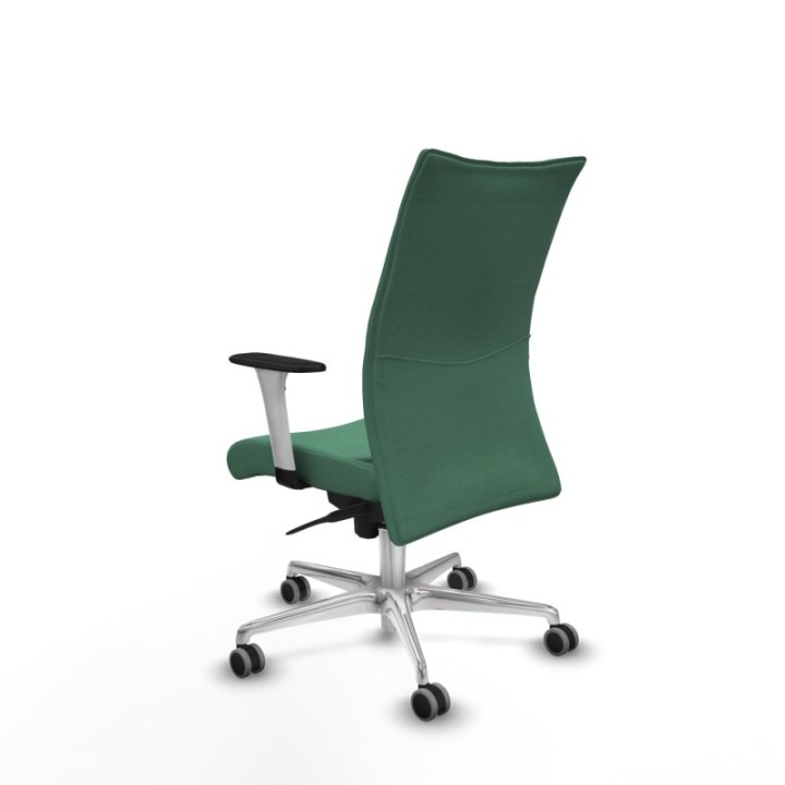 Albacete confidente sincro bali verde esmeralda brazos 1D blancos base aluminio ruedas 65mm engomadas