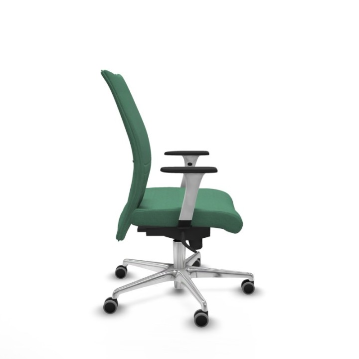 Albacete confidente sincro bali verde esmeralda brazos 1D blancos base aluminio ruedas 65mm engomadas