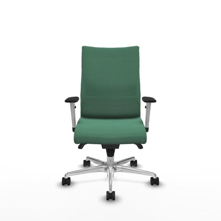 Albacete confidente sincro bali verde esmeralda brazos 1D blancos base aluminio ruedas 65 mm nailon