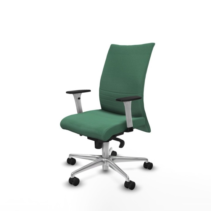 Albacete confidente sincro bali verde esmeralda brazos 1D blancos base aluminio ruedas 65 mm nailon