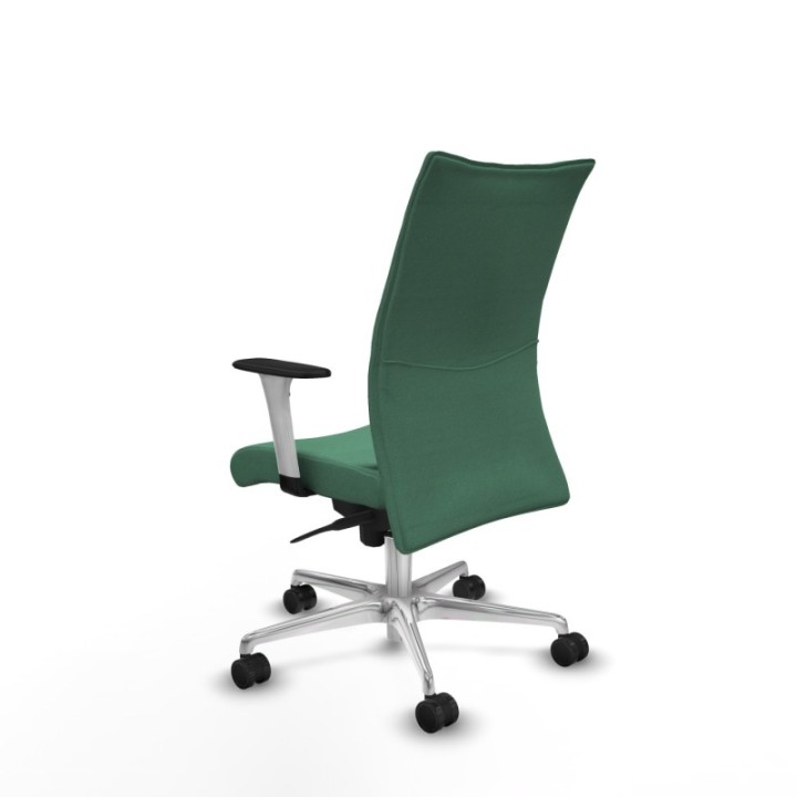 Albacete confidente sincro bali verde esmeralda brazos 1D blancos base aluminio ruedas 65 mm nailon