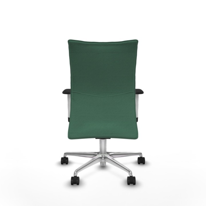 Albacete confidente sincro bali verde esmeralda brazos 1D blancos base aluminio ruedas 65 mm nailon