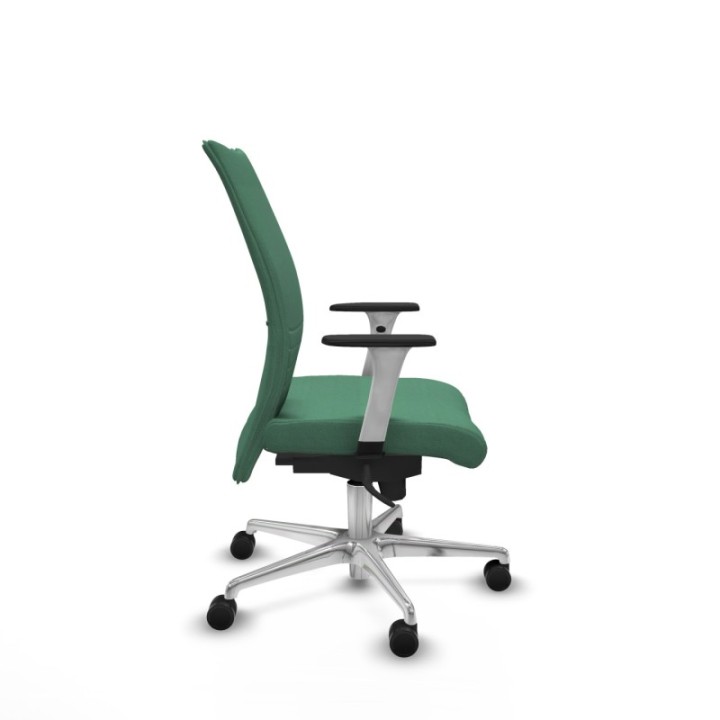 Albacete confidente sincro bali verde esmeralda brazos 1D blancos base aluminio ruedas 65 mm nailon